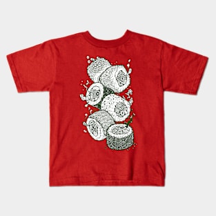 Foodle Sushi by Lei Melendres Kids T-Shirt